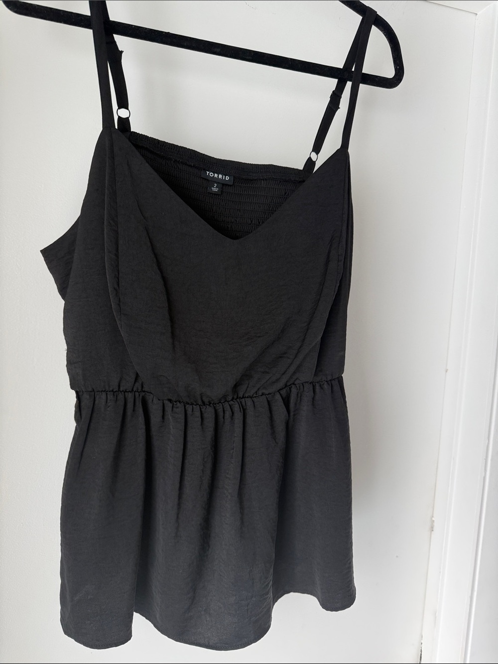 torrid Black Adjustable Spaghetti Strap Peplum Cami. No Tags but Never worn.